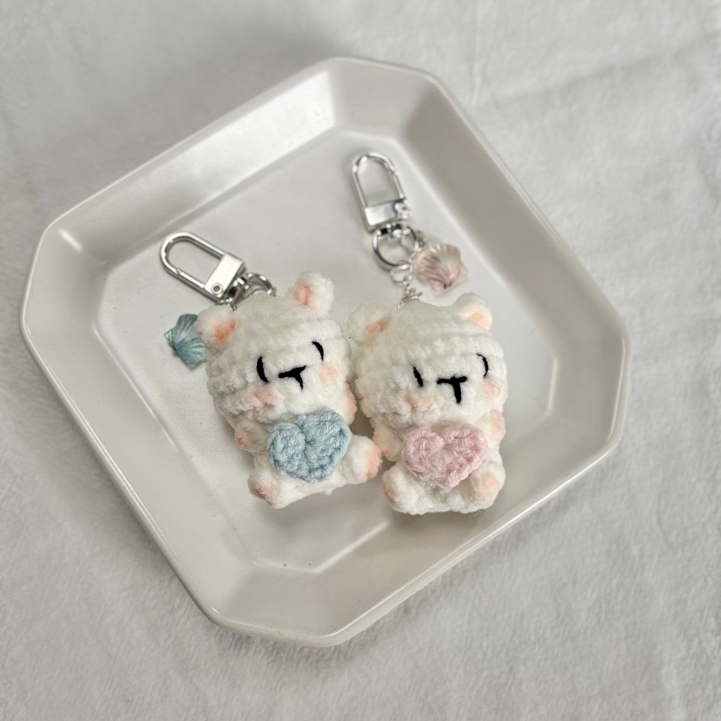 matching keychain — heart bears